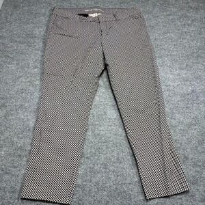 GAP‎ Khakis Slim City Pants Womens 12R Black White Geo Print Cropped Career